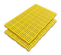 2 Pezzi di Pallet in Plastica, Cuscinetti per Pavimenti Leggeri e Impilabili, Traspiranti e Resistenti All'umidità, per Cuccia, Giardino, Cantina, Patio, Ecc(Yellow,100x50x5cm/40x20x2in)
