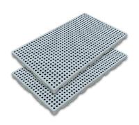 2 Pezzi di Pallet in Plastica, Cuscinetti per Pavimenti Leggeri e Impilabili, Traspiranti e Resistenti All'umidità, per Cuccia, Giardino, Cantina, Patio, Ecc(Gray,100x50x5cm/40x20x2in)