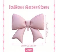 2 pezzi di palloncini a forma di fiocco rosa opaco, palloncini in foil rosa chiaro per decorazioni a fiocco, compleanno, San Valentino, festa di compleanno in famiglia, matrimonio, decorazioni per ser