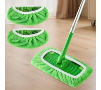 2 pezzi di panni per mocio riutilizzabili, set di ricambio per mocio piatto da asciutto e da bagnato, ideale per pavimenti in legno duro, laminato e piastrelle, per una pulizia profonda della casa