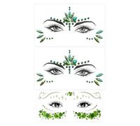 2 Pezzi Di Patch Di Strass E Patch Per Il Viso Rosa Glitter, Patch Per Il Viso Lucido, Patch Di Tatuaggi Temporanei E Ornamenti Per Il Trucco.