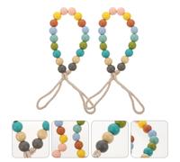 2 pezzi di perline di legno per decorazioni per la casa, cinghie per tende,