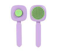 2 pezzi di pettini autopulenti for cani e gatti, denti del pettine massaggiante antistatico universale for rimuovere i peli fluttuanti e prevenire le palle di pelo(Purple+Green,Square)