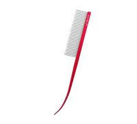2 pezzi di pettini for demarcazione della punta curva for animali domestici for cani e gatti, pettini for toelettatura in acciaio inossidabile con denti densi(Red)