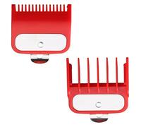 2 pezzi di pettini guida for tagliacapelli professionali con clip in metallo da 2 lunghezze di taglio 1,5 mm + 4,5 mm, adatti alla maggior parte dei tagliacapelli Wahl.(2 PCS RED)