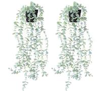 2 pezzi di piante artificiali da esterno, piante artificiali in vaso, piante finte verdi realistiche, piante finte per casa, ufficio, scriva