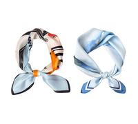 2 Pezzi Di Piccole Sciarpe Di Seta Alla Moda, Accessori Per Donne, Sciarpe Di Seta Retrò Ed Elei, Che Possono Essere Usate Come Sciarpe Al Collo, Copricapo E Decorazioni Di Imballaggi.