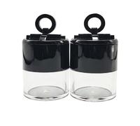 2 pezzi di plastica sciolto polvere caso rotondo viso contenitore vaso con coperchio specchio e spugna soffio mini portatile trucco fai da te cosmetici per fard 10 grammi
