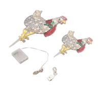 2 Pezzi di Pollo Illuminato con Sciarpa Pollo Luminoso in Acrilico RGB Ornamenti Natalizi di Pollo Illuminato per Decorazioni per Prato
