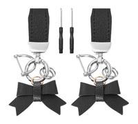 2 Pezzi Di Portachiavi Black Bow, Portachiavi In Pelle Pu, Ciondolo Semplice E Carino, Accessori Per Borse Da Donna.