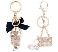 2 Pezzi Di Portachiavi, Borsa Decorazione, Accessori Chiave Dell'Automobile, Bottiglia Di Profumo Modellazione Accessori, Regali Commemorativi Del Partito, Creativo Zaino Pendenti.