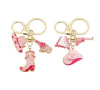 2 Pezzi Di Portachiavi In Denim Occidentale, Ciondolo Borsa Creativa, Decorazione Di Moda, Regalo Di Compleanno Squisito (Rosa).