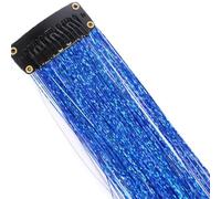 2 pezzi di posticci laser, estensioni dei capelli tinti for la raccolta di colori abbaglianti, accessori decorativi for lo styling Y2K for l'uso quotidiano delle feste(Dark blue)