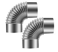 2 pezzi di prolunga for canna fumaria a gomito for tubo stufa, tubo di scarico a gomito in acciaio inox a 90°, Ø 100 mm, Ø 110 mm, Ø 120 mm, adattatore for canna fumaria, gomito for tubo stufa(11cm)