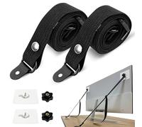 2 pezzi di protezione antiribaltamento per TV, protezione anti-ribaltamento, per TV, Tilt Protection No Drill Cabinet Straps, cinture di sicurezza regolabili per mobili, armadi, TV a schermo piatto,