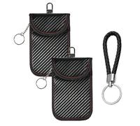 2 pezzi di protezione per chiavi auto con 2 cordini neri, per telecomandi e segnali di segnale, preservativo per chiavi auto, adatto per riporre le chiavi