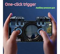 2 pezzi di pulsanti ausiliari per giochi neri e rossi con collegamento a sei dita per il gamepad di gioco Eat Chicken, pulsanti meccanici fisici per giochi mobili senza batteria Tagli UnicaLega di all