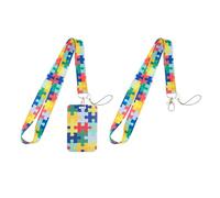 2 Pezzi Di Puzzle Cappio, 1 Pezzo Di Cartone Animato Carta Set, Colore Cordino, Telefono Cellulare Cordino, Cartone Animato Cordino Set, Distintivo Cordino per Gli Uomini E Le Donne