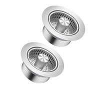 2 pezzi di resistenza lavello filtro di scarico cestello in acciaio inossidabile maglie per cucina bagno per lavello Bore71-85 mm profondità > 40 mm maglie filtro in acciaio