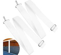 2 pezzi di rete da tennis estiva cinghia centrale regolabile in altezza da tennis accessori portatili per vialetto sportivo attrezzature da concorso, 99 x 4,96 pollici, bianco