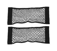 2 pezzi di rete di stoccaggio per bagagliaio auto borsa a rete di stoccaggio a doppio strato nero borsa per cellulare chiavi piccole cose 60 x 24 cm