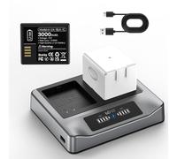 2 pezzi di ricambio da 3000 mAh e stazione di ricarica rapida PD, compatibile con Arlo Pro, Pro 2 accessori per fotocamera [7,2 V, 21,6 Wh]