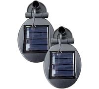 2 pezzi di ricambio per luce solare, scatola batteria a 2 ingranaggi per pannello solare, silicone policristallino, pannello ovale da 2 x 2 pollici, parti di ricambio per luci impermeabili per esterni