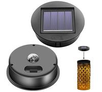 2 pezzi di ricambio per luci solari: φ8 cm luci solari di ricambio top con LED luminoso, IP65, pannello solare impermeabile, lanterna sospesa, parte superiore di ricambio, pannello solare di ricambio