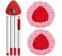 2 pezzi di ricambio rotomop mocio rotante per Vileda Turbo Mop, 3 in 1 mocho con manico mocio da 76-148 cm e 1 base, pulizia multi-superficie per pavimenti, vetri, auto, camper