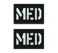 2 Pezzi di Riflesso a Infrarossi MED EMT EMS Medico Divertenti Toppe, Badge Tattico di Sicurezza Morale Accessori per CS Ciclista Borsa di Soccorso Pouch