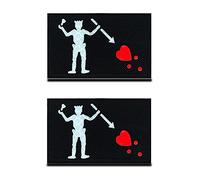 2 Pezzi di Riflesso a infrarossi Pirata Barbanera Divertenti Badge Tattico di Sicurezza Morale Accessori Toppa per Uniforme Militare, Zaino, Giacca, Gilet per Cani