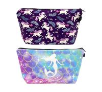 2 Pezzi Di Sacchetti Di Stoccaggio Stampati Da Cartone Animato, Borse Per Il Trucco Per Donne, Sacchetti Per Il Trucco Con Grande Capacità, Forniture Di Viaggio.