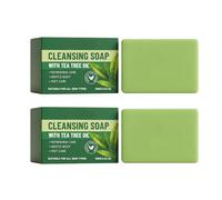 2 pezzi di sapone con olio di albero del tè per uomini attivi, Tea Tree Soap - Allevia il prurito e combatte gli odori corporei dopo l'allenamento nello spogliatoio (2, 100 g)
