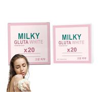 2 pezzi di sapone sbiancante, sapone per il corpo al latte con ingredienti naturali, prodotti per la pulizia di viso e corpo, detersione profonda, esfoliante, 70 g di sbiancante al latte