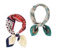 2 Pezzi Di Sciarpa Di Seta Retrò, Sciarpa Di Seta Quadrata, Sciarpa Di Seta Da Uomo, Accessori Per Abbigliamento, Sciarpa Di Raso, Sciarpa Regalo.