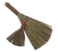 2 pezzi di scopa in paglia di miscanto intrecciata a mano - Scopa morbida per