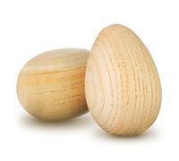 2 Pezzi di Shaker in Legno Naturale Maracas a Forma di Uova Strumento Musicale a Percussione per Bambini Giocattolo di Ovetti da Musica Accessori di Giochi per Pasqua Scuola Adulti Neonato
