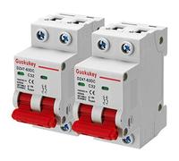 2 pezzi di sicurezza in PVC, DC 1000 V, 32 A, 2 poli, DZ47-C32, interruttore di protezione solare per sistemi fotovoltaici