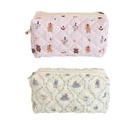 2 Pezzi Di Simpatiche Borse Di Cartoleria Stampate, Borse Di Cartoleria Per Ragazze, Borse Di Cartoleria Di Grandi Dimensioni, Borse Da Viaggio Da Viaggio, Borse Di Stoccaggio Cosmetico.