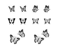 2 Pezzi Di Simulazione Di Farfalle Con Dita Anti-Sfregamento E Impermeabili Adesivi Per Tatuaggi A Base Di Erbe Con Motivo Piccolo Semipermanenti