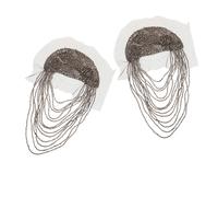 2 pezzi di spalline con nappe: spille con frange e perline per giacche boho,