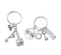 2 Pezzi Di Sport Portachiavi, Fitness Manubri Ciondolo, Cheerleading Ciondolo, Coppia Portachiavi, Fitness Imballaggio Decorazione.