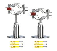 2 pezzi di staffa di supporto per tubi in acciaio inossidabile 304, staffa di supporto per tubi regolabile da 50-100 mm con viti, per tubi di diametro da 48-51 mm (1,88"-2")