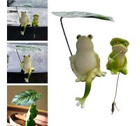 2 pezzi di statuetta di rana in miniatura, adorabile ornamento per libreria