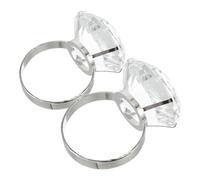 2 pezzi di strass cristallini di grande imitazione anelli di fidanzamento falsi