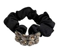 2 pezzi di strass flash nero intestino crasso capelli cravatta palla testa coda di cavallo corda for capelli - Copricapo tutto-in-uno for donne e ragazze