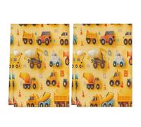 2 pezzi di strofinacci da cucina con motivo betoniera e veicoli da costruzione, strofinacci da cucina ad asciugatura rapida, decorazione per cucinare, pulizia domestica e asciugatura, 72 x 45 cm