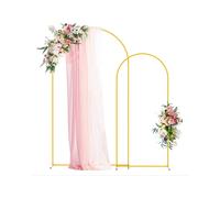 2 pezzi di supporto in metallo dorato per sfondo arco, dimensioni 2,2x1,2 m e 1,8x0,8 m
