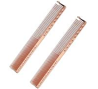 2 pezzi di taglio dei capelli professionisti, bel e largo pettine, in alluminio spaziale pettinatura per capelli in oro rosa, pettini da barbiere da 8 pollici per parrucchiere, styling, pettine da ta