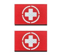 2 Pezzi di Taglio Riflesso a Infrarossi Croce Medica Croce Rossa Medico MED EMT EMS Toppe, Badge Tattico di Sicurezza Morale Accessori per CS Ciclista Borsa di Soccorso Pouch